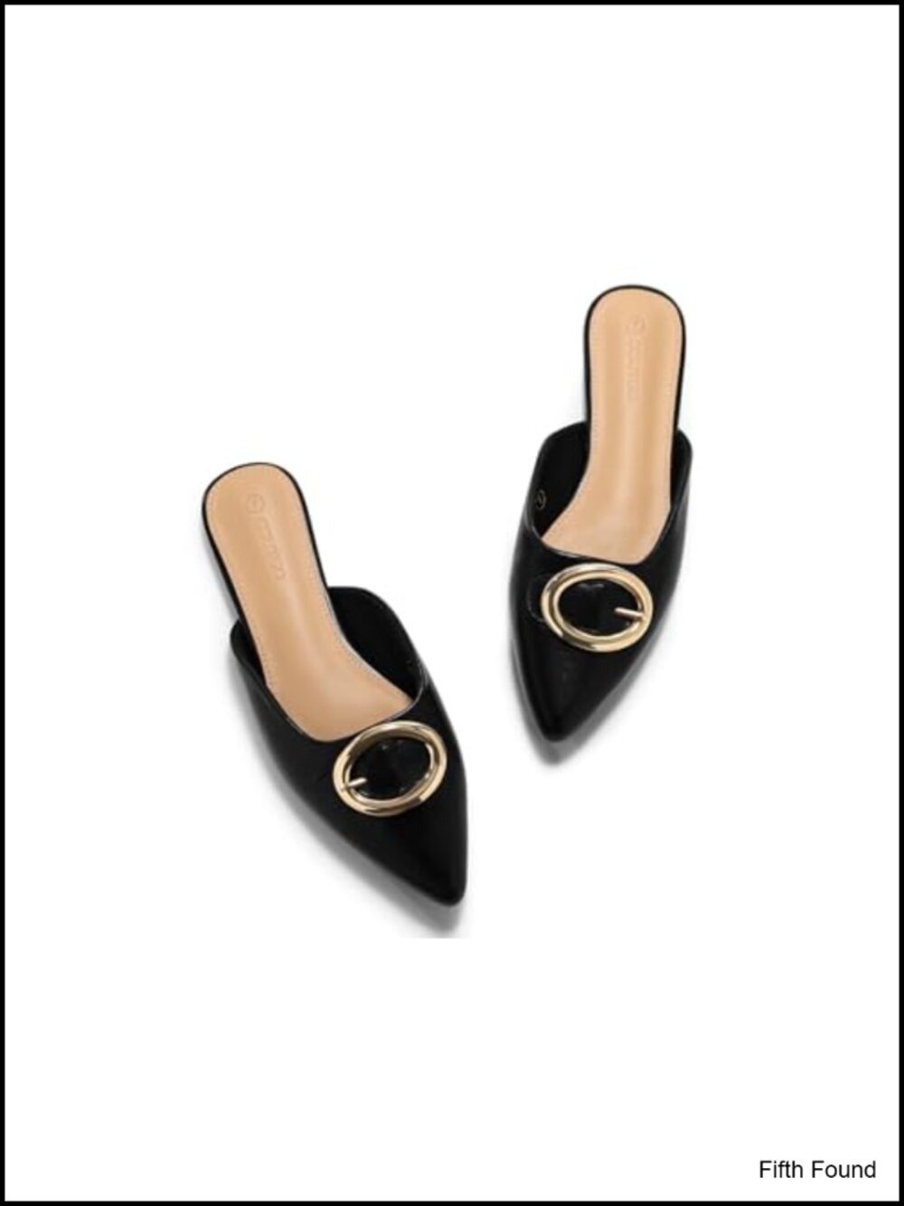 Womens Mules Flats Faux Leather Pointed Toe Slip On Slides Summer Dress Shoes